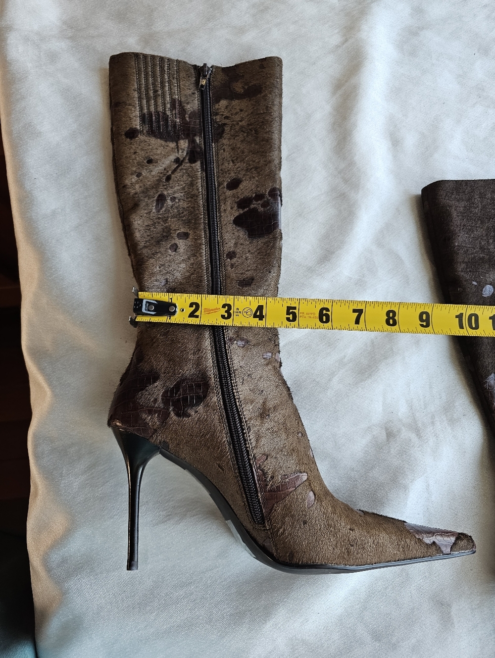 Jeffrey Campbell Proposal Boots in in Brown Croc Sz 6.5 - Picture 7 of 16